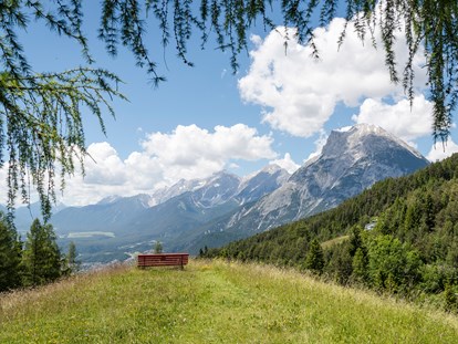 Hundehotel - St. Leonhard (Trentino-Südtirol) - Panoramagarten mit 20.000m² Fläche und ein Kraftplatz der besonderen Art - Inntalerhof - DAS Panoramahotel