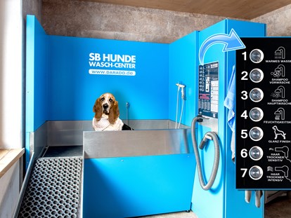 Hundehotel - Umgebungsschwerpunkt: am Land - Lech - Unsere hoteleigene Hundewaschanlage verspricht Wellness für Ihren Hund - Hundehotel Riederhof