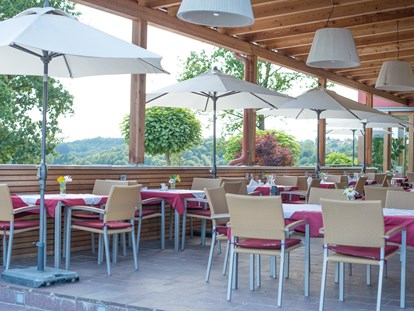 Hundehotel - Burgenland - Terrasse für Frühstück und Abendessen oder für einen Kaffee zwischendurch  - Das Eisenberg