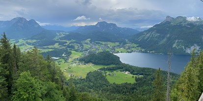 Hundehotel - Schwerpunkt: Seen & Berge - Ausblick vom Tressenstein auf die Alpenlodge - Alpenlodge AUSseeZEIT 