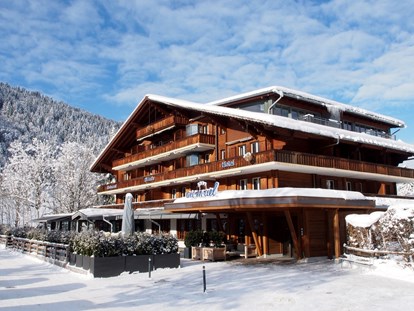 Hundehotel - Umgebungsschwerpunkt: Berg - Schweiz - Hotel im Winter - Arc-en-ciel Gstaad