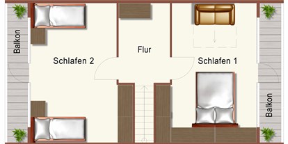 Hundehotel - Sitzplatz im Garten - Der Fuchsbau - Blockhaus 2