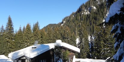 Hundehotel - Schwerpunkt: Skifahren / Winter - Das Chalet direkt am Wander- und Schlittelweg Arosa-Litzirüti - Ferienwohnung "In da Brünst"